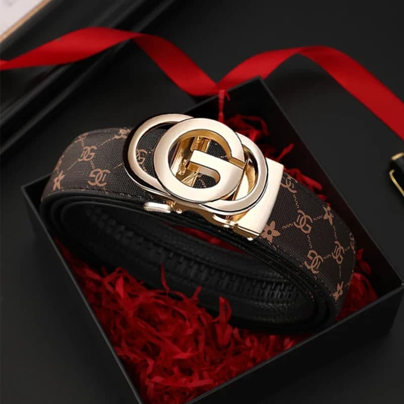 Men's Automatic Buckle Leather Belt